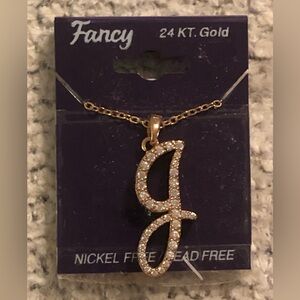 24k Gold “G” Initial Pendant Necklace